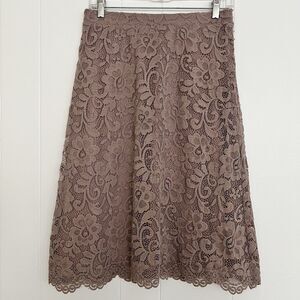 Olivia Blu Women's Pink/Mauve Lace Midi Skirt Romantic Cottagecore Fairy sz M